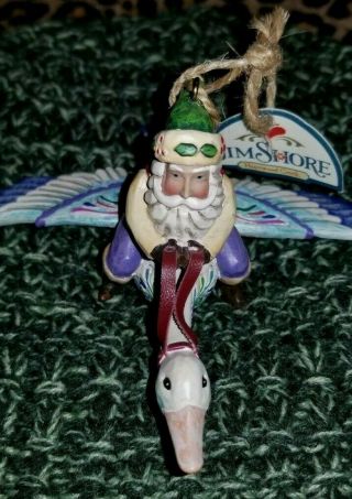 Jim Shore Flying Goose With Santa At Reigns Nwt Ornament
