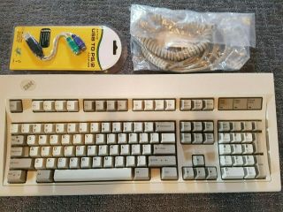 Vintage Ibm Model M Clicky Keyboard 1391401 1991 & Ps/2 To Usb Adapter
