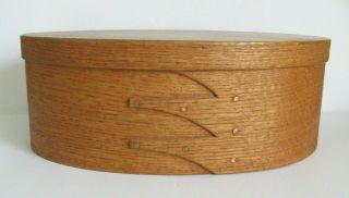 Vintage Shaker Bent Oak Wood Pantry Box Jefferson Woodworking Usa 12 " Long