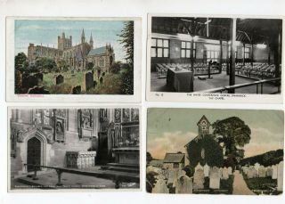 100 Vintage Postcards: Gb Uk Churches Chapels Cathedrals Abbeys