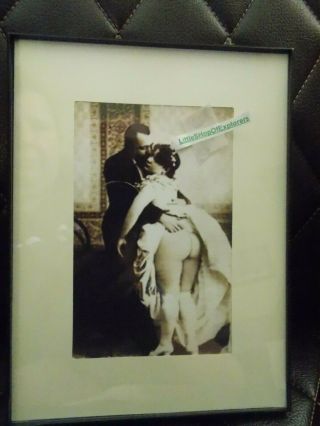 Vintage Erotica Couple Young Bride Exposed Picture 6x8 Matted To 4x6 Framed