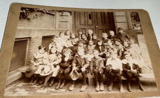 Rare Antique Victorian American Fashion Kids Class Ashfield,  Ma Cabinet Photo