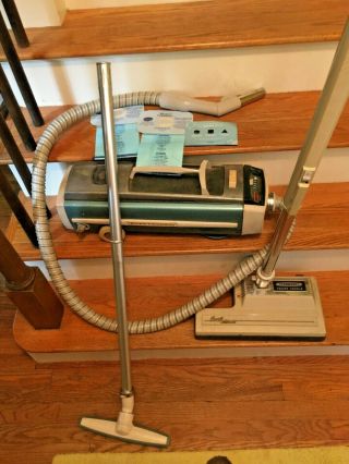 Vintage Electrolux Omni Flo Canister Vacuum Cleaner W/ Attachments & Bags