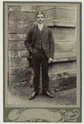 Antique Cabinet Photograph Of A Young Furness Railway Employee In Uniform L3