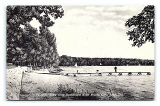 Vintage Postcard Hazenhurst Hotel Beach Clear Lake Indiana R12