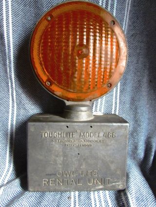 Vintage Barricade Railroad Warning Light Lamp Lantern Amber Lenses Toughlite 468