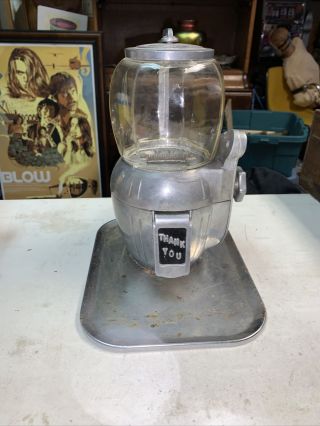 Vintage 1940s Atlas Bantam 5 Cent Nickel Peanut Gum Ball Vending Machine W/ Key