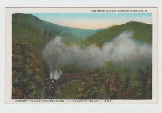 Vintage Postcard Southern Railway Train 11 Blue Ridge Mountains