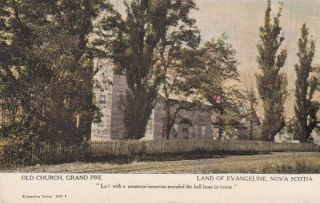 Antique Postcard C1907 - 15 Old Church Land Of Evangeline Grand Pre,  Nova Scotia