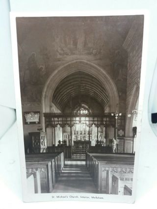 Vintage Postcard St Michaels Church Interior Melksham Wilts