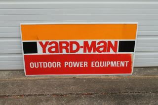 Vintage Aluminum Yard - Man Outdoor Power Equipment Signs (2)