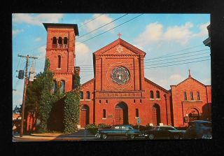1950s Old Cars St.  Peters Episcopal Church Salisbury Md Wicomico Co Postcard