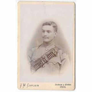 Cabinet Card Photograph Victorian Soldier By Caplain Of Lucknow & Sialkot