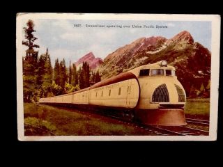C1937 Union Pacific Railroad,  The City Of Los Angeles Train Vintage Postcard