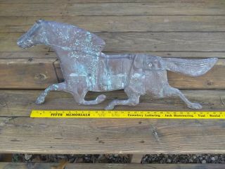 Vintage Copper Horse Weathervane Topper