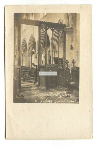 Eaton Bray Church Interior - Old Bedfordshire Postcard