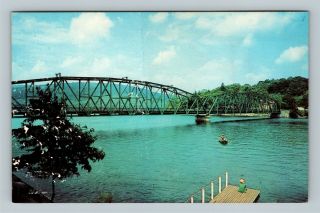 Glendale Bridge,  Deep Creek Lake,  Vintage Garrett County Maryland Postcard