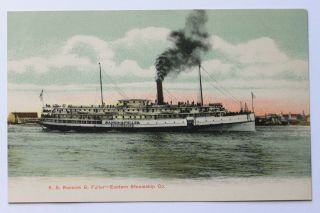 Old Udb Postcard S.  S.  Steamer Ransom B.  Fuller,  Eastern Steamship Co.  Pre 1907