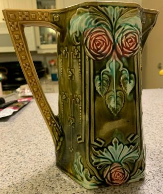 Antique Frie Onnaing Majolica Display Pitcher/ France,  1870 - 1900