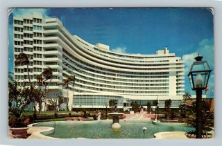 The Fontainebleau Hotel,  Pool,  Vintage Miami Beach Florida Postcard