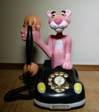 Vintage Pink Panther Owens Corning United Artists Rotary Telephone 1980