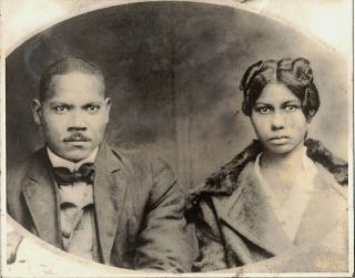 C1900 Black & White Photograph Of An African American Couple 8 " X 10 "