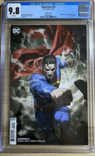 Superman 18 B Variant (2020 Dc Comics) Secret Identity Reveals Cgc 9.  8 L@@k