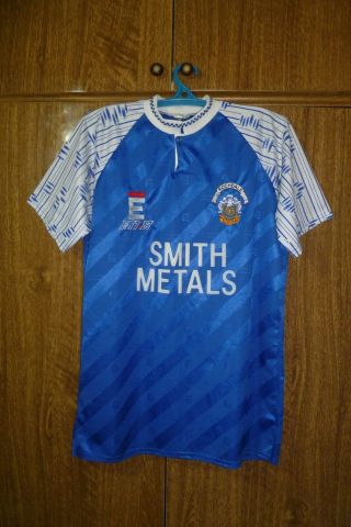 Rare Rochdale Afc En - S Vintage Football Shirt Home 1992/1993 Blue Men Size 38/40