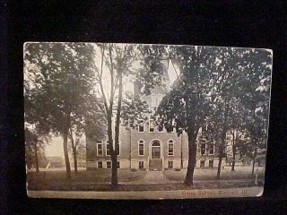 1918 School,  Macomb,  Il Colchester Bardolph Bushnell Illinois Old Pc