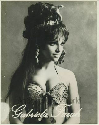 Gabriela Farah Mexico Exotic Belly Dancer Actress Snake Headdress Vintage Photo