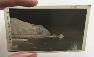 Vintage Photograph Negative California Catalina Island Avalon Bay Ship Boat 538