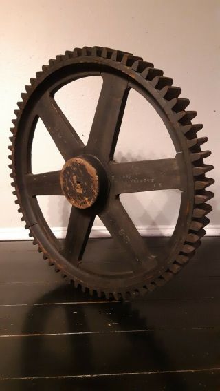Vintage Gear Foundry Mold Wood Large 24 1/2 " Antique Industry Art Steam Punk