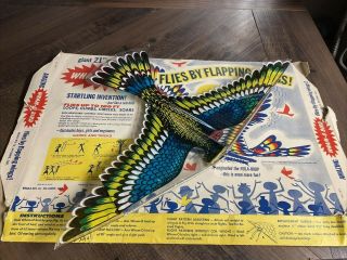 Vintage 1958 Wham - O Flying Flapping Bird Giant 21 " Mechanical Windup Toy