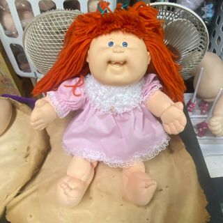 Vintage Cabbage Patch Kid Girl With Teeth.  Head Mold 19.  Red Hair.  Red Head