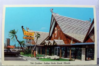Florida Fl Indian Rocks Beach Tiki Gardens Signal House Shops Postcard Old View