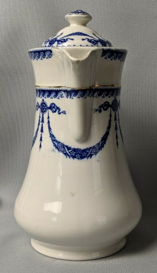 Antique Ceramic Art Co LTD Crown Pottery Empire Water Milk Pitcher Blue White 2