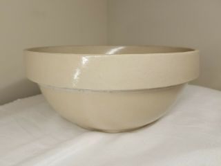 Vintage Crock Stoneware 10 1/2 " Milk Mixing Bowl,  Farmhouse Salt Glazed