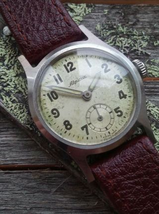 Alpina Stainless Steel Military Period Vintage Watch 1930 