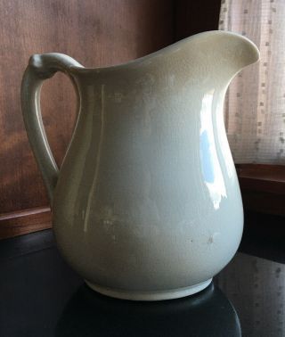 Antique Vintage Farmhouse White Kt&k Ironstone Pitcher W/ Great Character