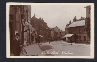 Old Real Photo Card Chesham High Street 1915 Shops Amersham Berkhamsted Tring