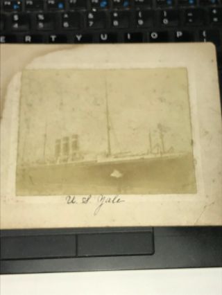 C.  1898 Navy Ship Dry Dock Cabinet Photo Uss Yale (ss Paris) Spanish American War