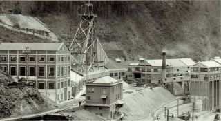 1934 Photo Aerial View Of The Hecla Lead And Silver Mine In Burke Idaho