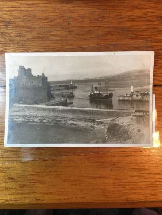 ❤️ Old Postcard Peel Harbour And Castle