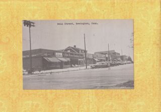 Ct Newington 1950s Era Vintage Postcard Main St Shops & Automobiles Conn