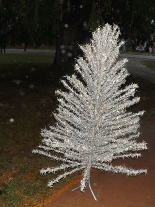 Vintage Aluminum 5 Ft.  Foot T X 55 " W Christmas Taper Tree With Base