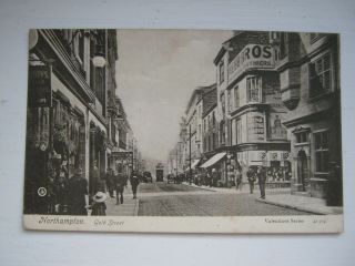 Old Postcard - Gold Street,  Northampton - Posted 1907