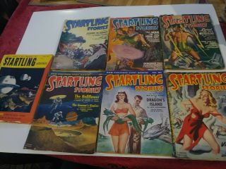 7 Startling Stories Sci Fi Magazines 1947 1948 1952 1953