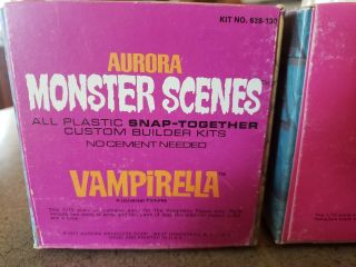 2 Vintage 1971 Aurora Monster Scenes Plastic Model Kits Vampirella The Pendulum 4