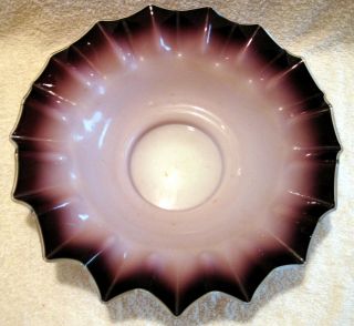 Large Antique Victorian Amethyst,  Purple Cased Glass Brides Bowl