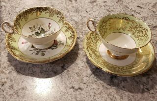 Eb Foley 1850 Fine Bone China.  Two Tea Cup And Saucer Pair.